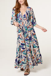 Brushstroke Stretch Empire Bust Dress