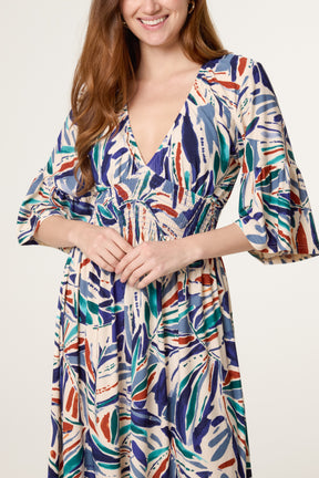 Brushstroke Stretch Empire Bust Dress