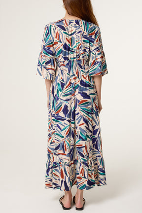 Brushstroke Stretch Empire Bust Dress