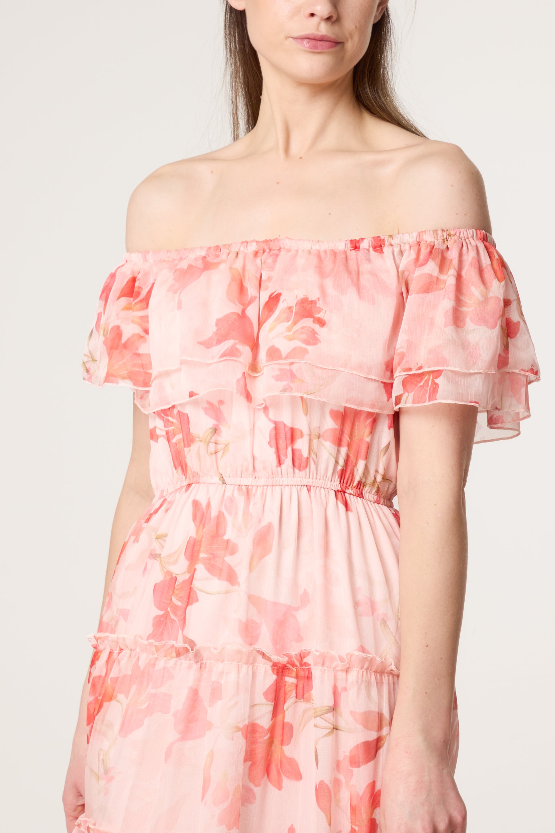 Bardot Frill Tiered Floral Dress