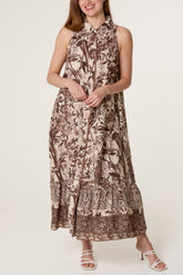 Floral Button Through Midi Dress