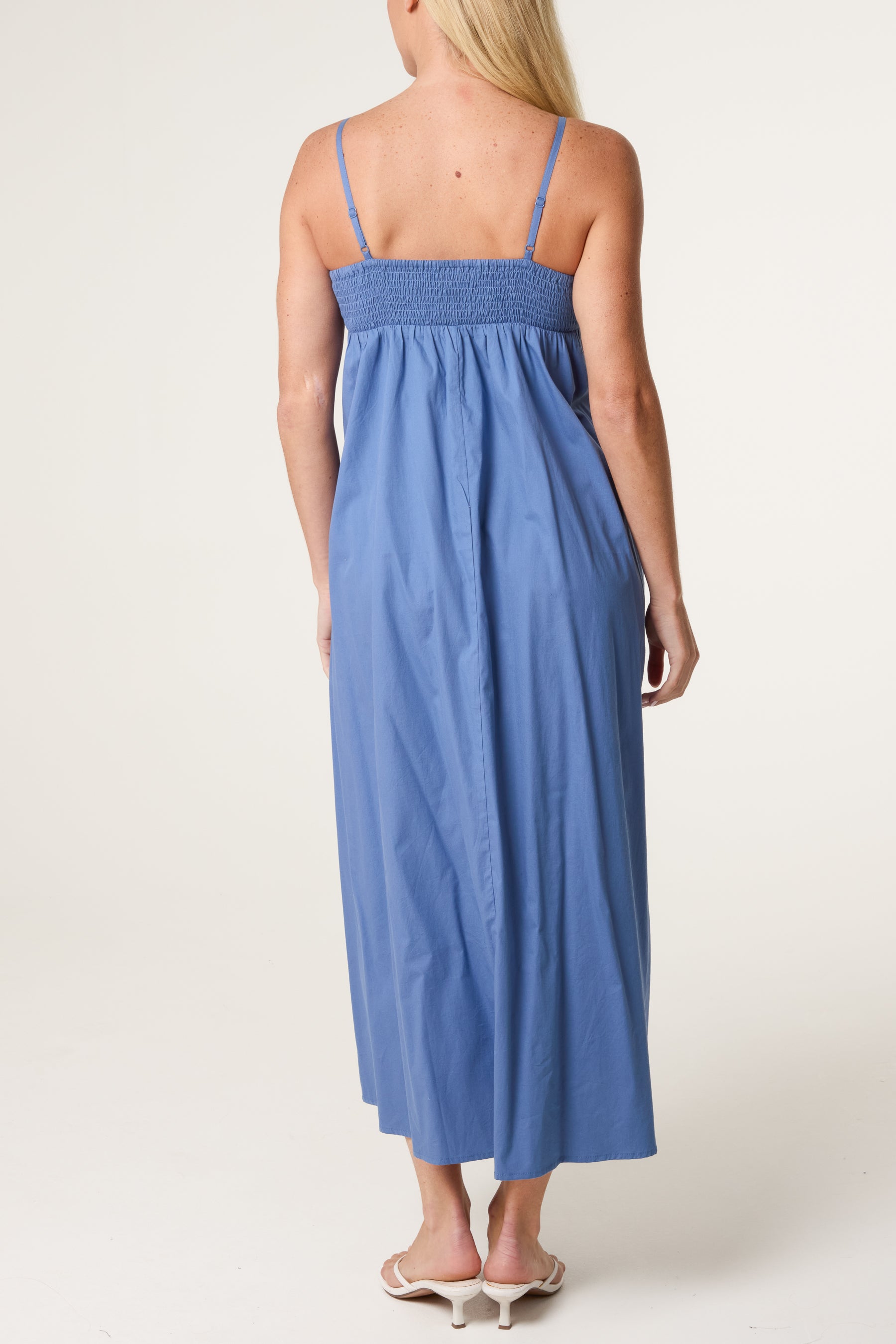 Palm Tree Embroidery Cotton Dress