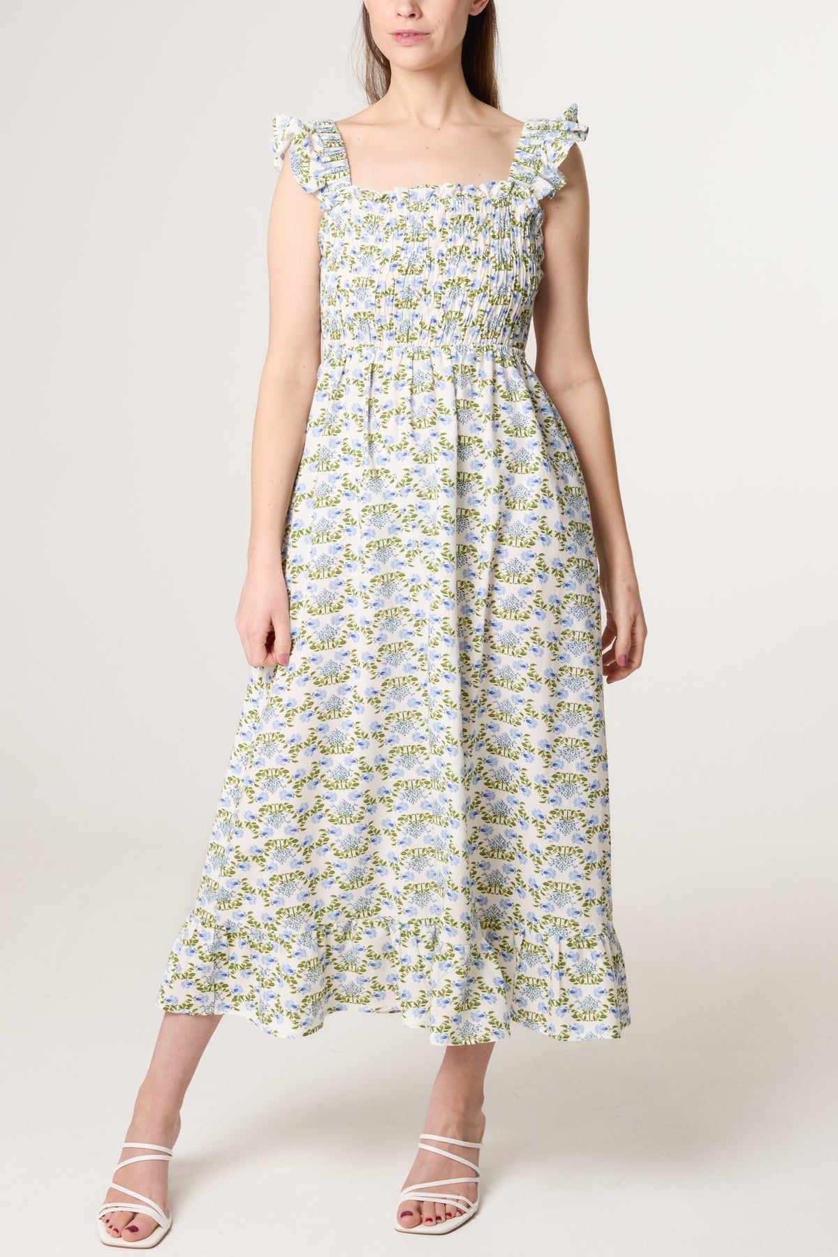 Floral Open Tie Back Dress