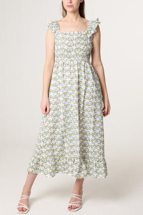 Floral Open Tie Back Dress