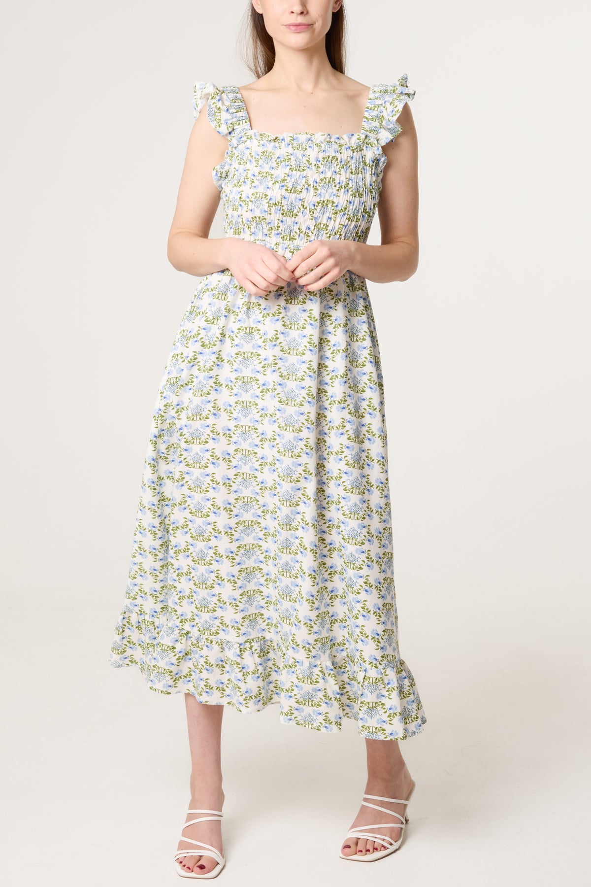 Floral Open Tie Back Dress