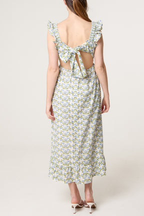 Floral Open Tie Back Dress