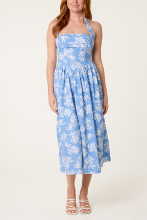 Floral Halterneck Midi Dress