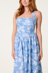 Floral Halterneck Midi Dress