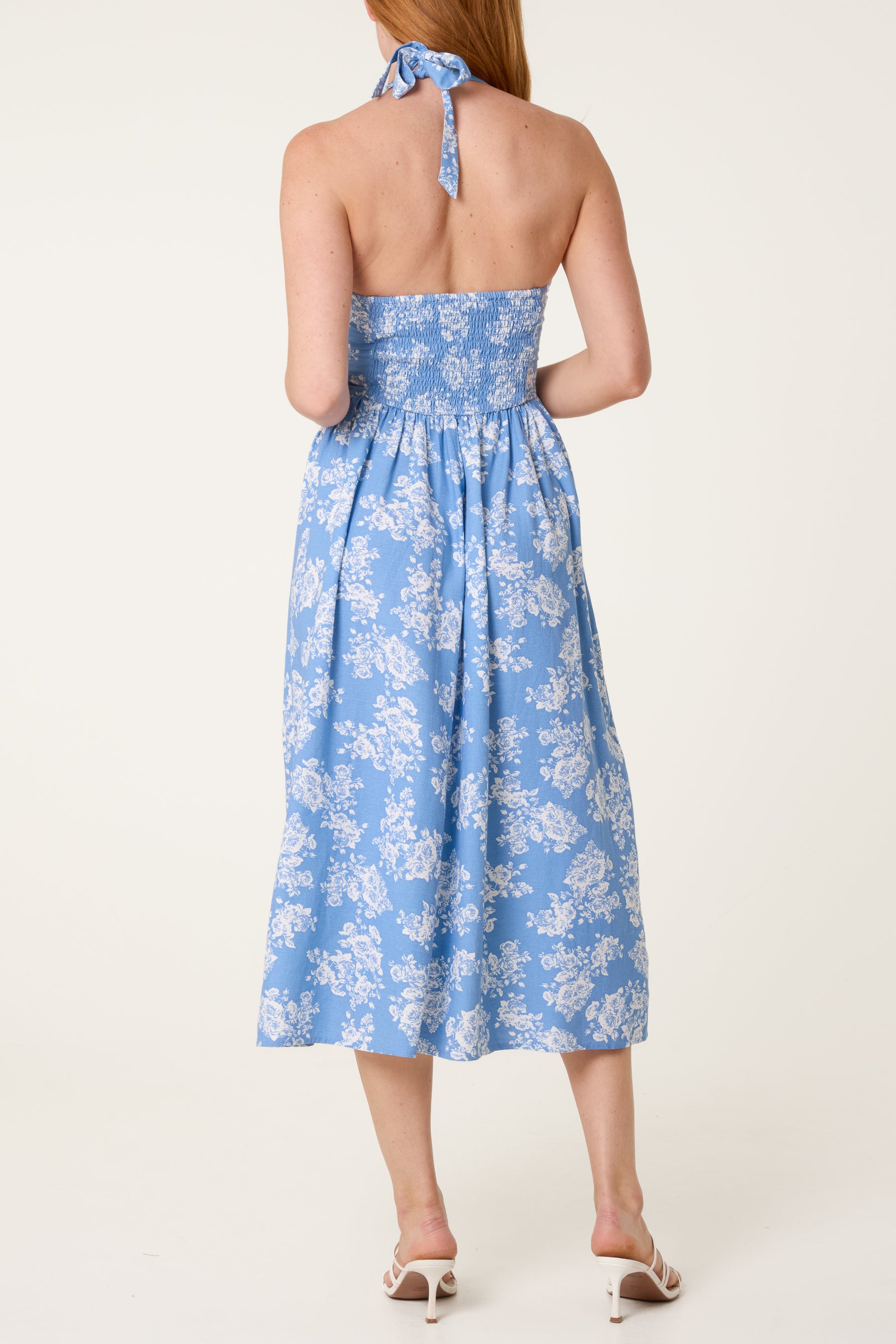 Floral Halterneck Midi Dress