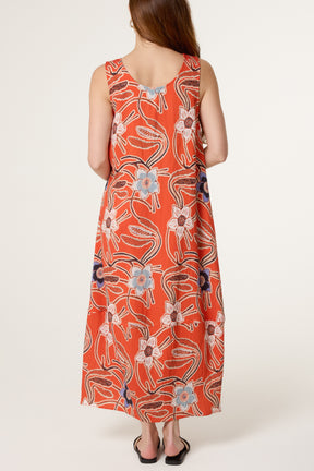 Floral Scoop Neck Maxi Dress