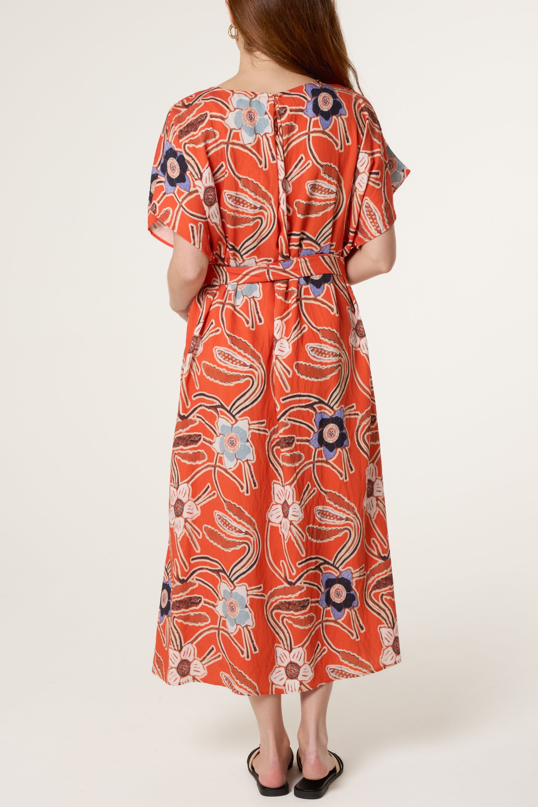 Floral Belted Relaxed Pocket Dress