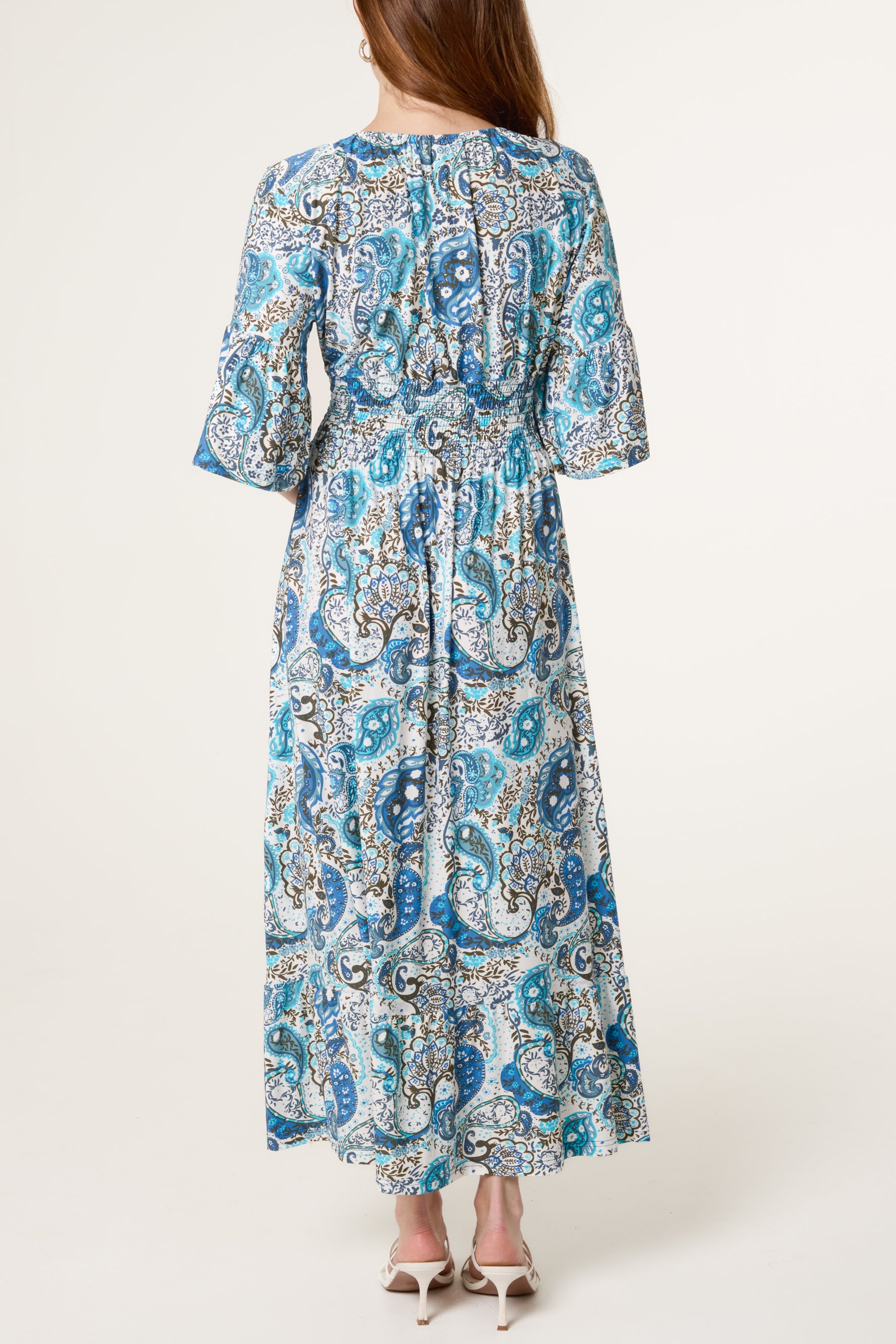 Paisley Print Stretch Empire Bust Dress