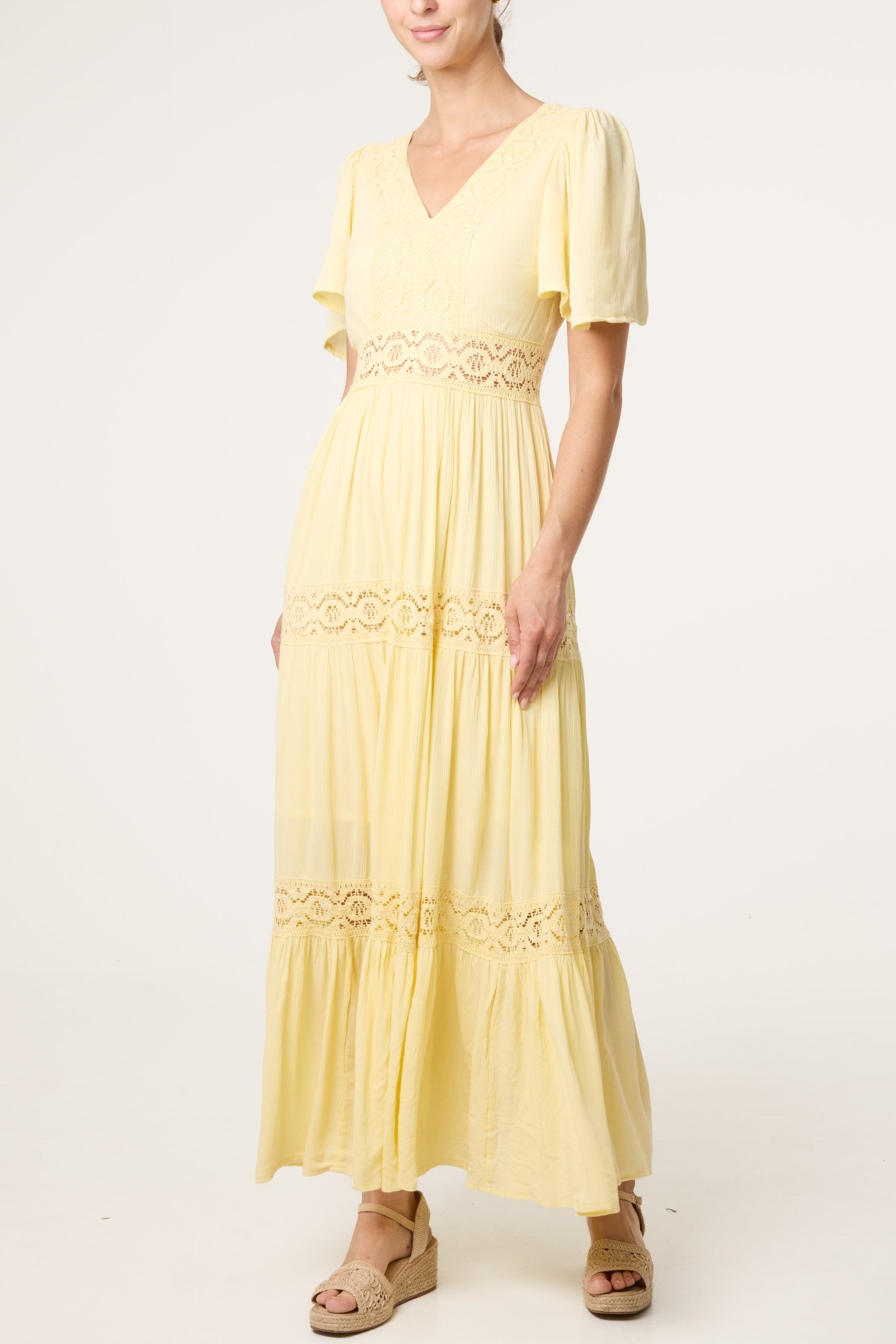 Crochet & Lace Detailed Tier Dress
