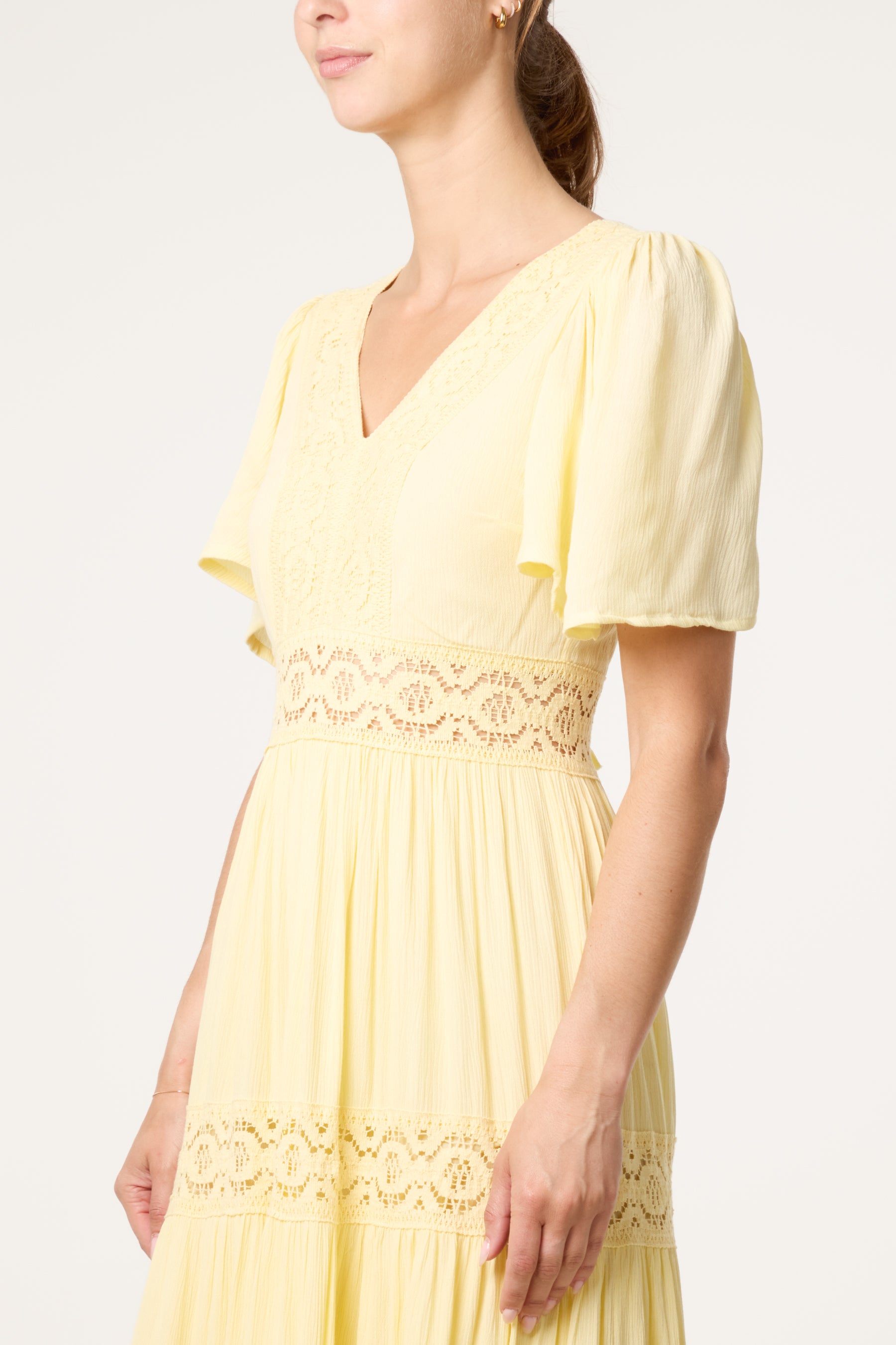 Crochet & Lace Detailed Tier Dress