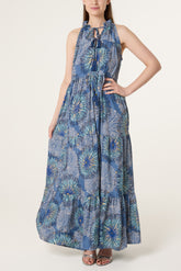 Halter Neck Tie Front Dress