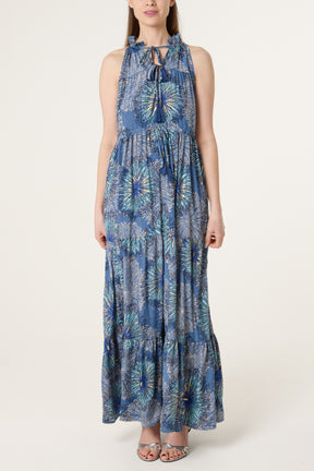 Halter Neck Tie Front Dress