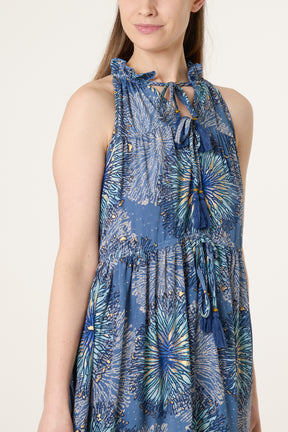 Halter Neck Tie Front Dress