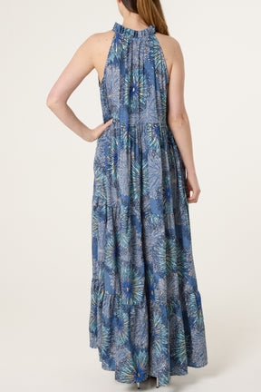 Halter Neck Tie Front Dress