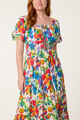 Bardot Metallic Detailed Floral Dress