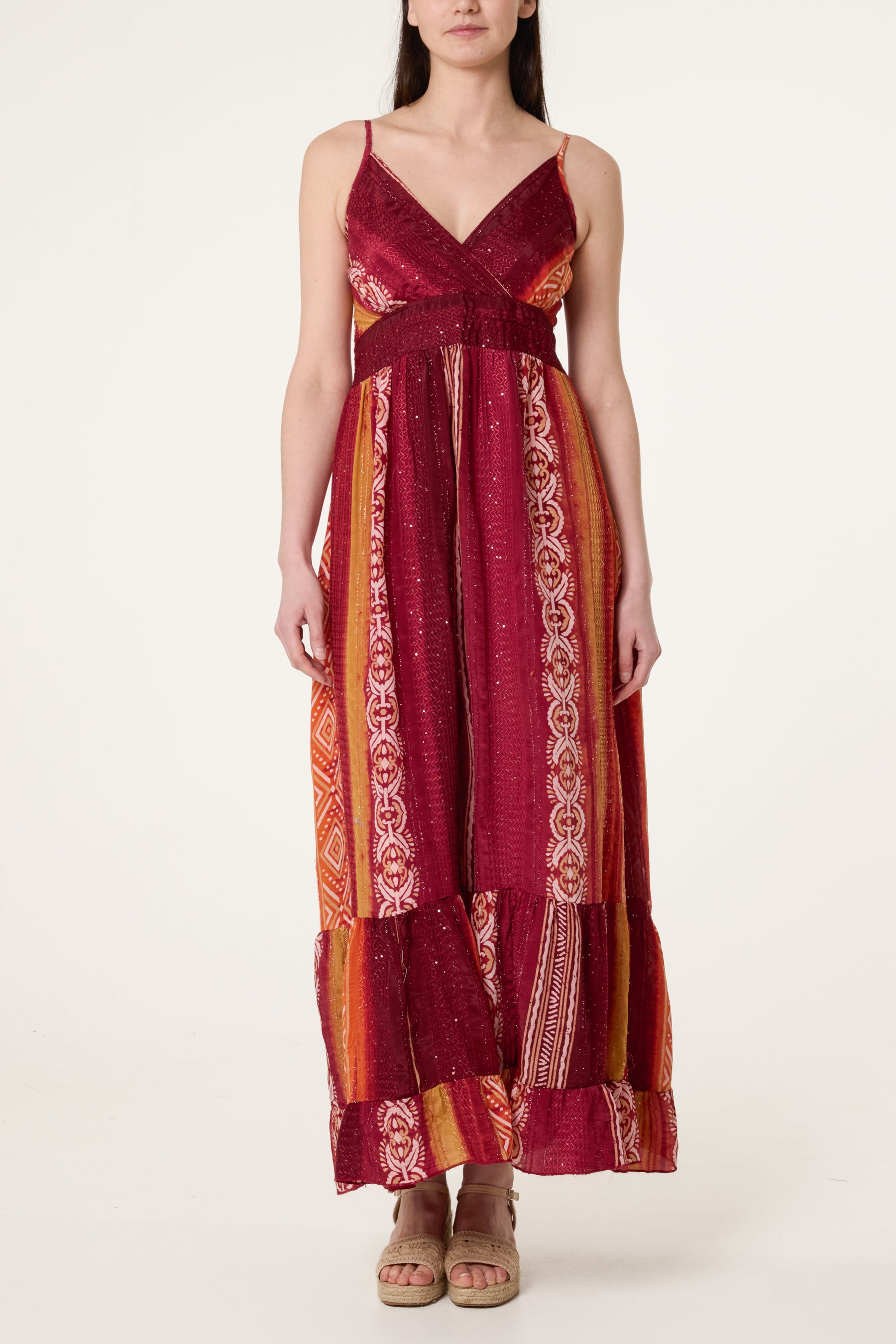 Sequin Jacquard Strappy Dress
