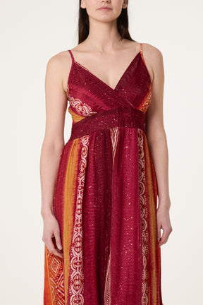 Sequin Jacquard Strappy Dress