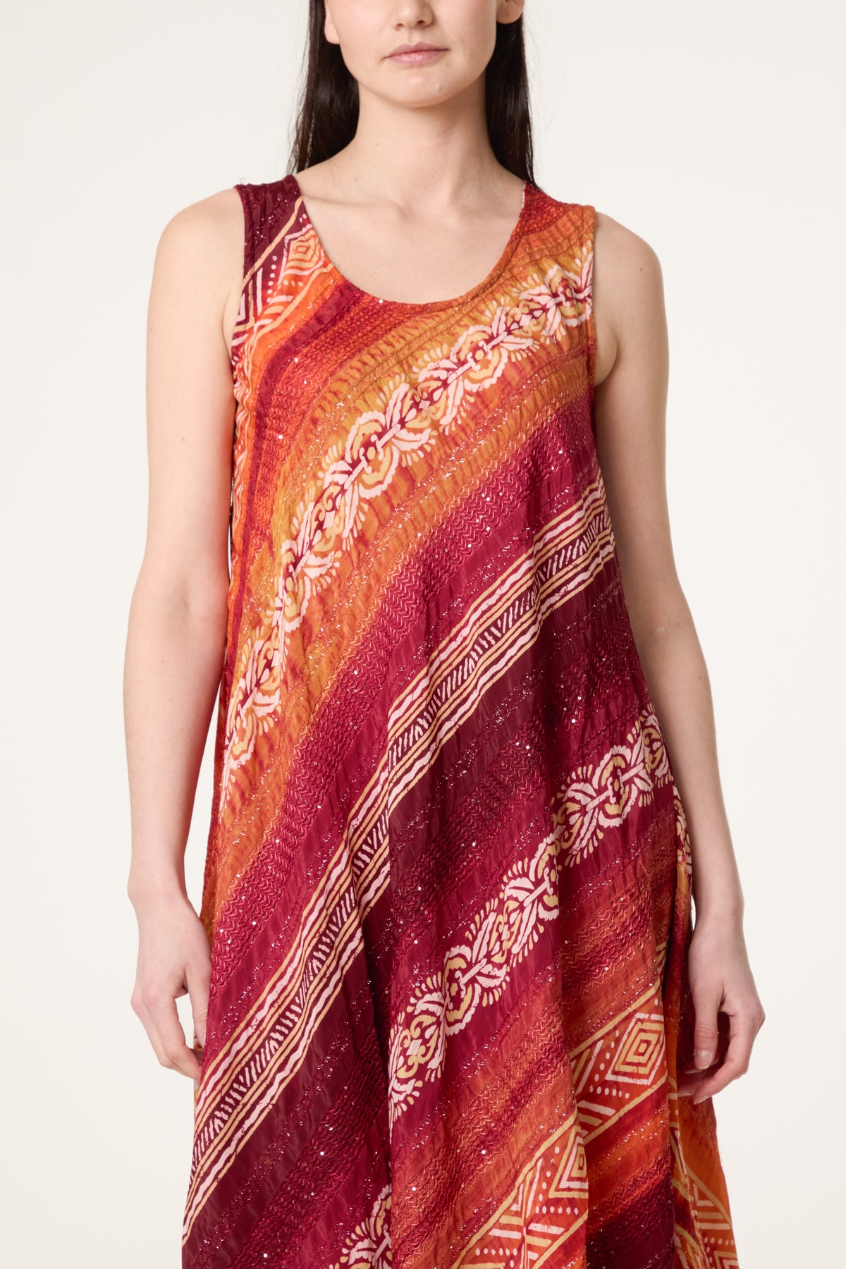 Sequin Jacquard Sleeveless Dress