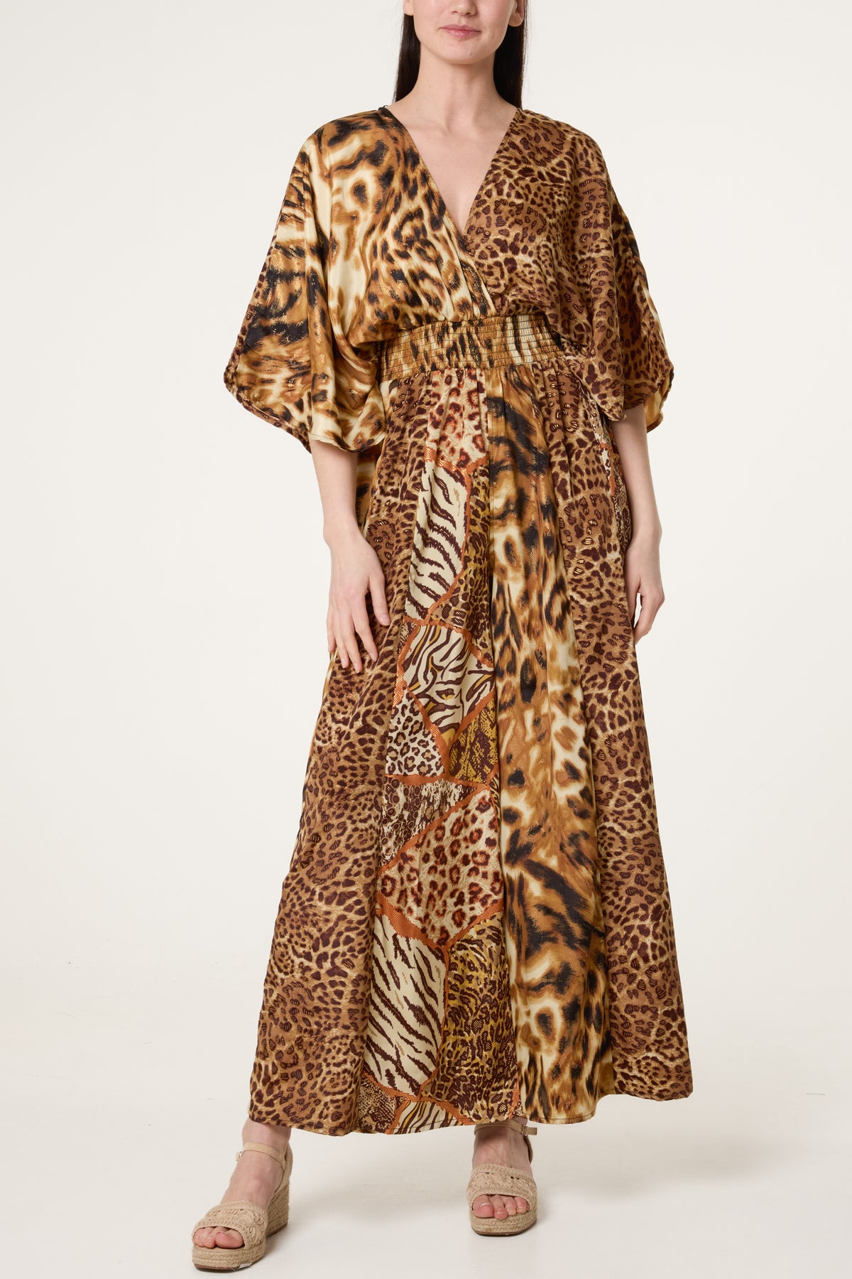 Leopard Wide Leg Cross Over Jumpsuit