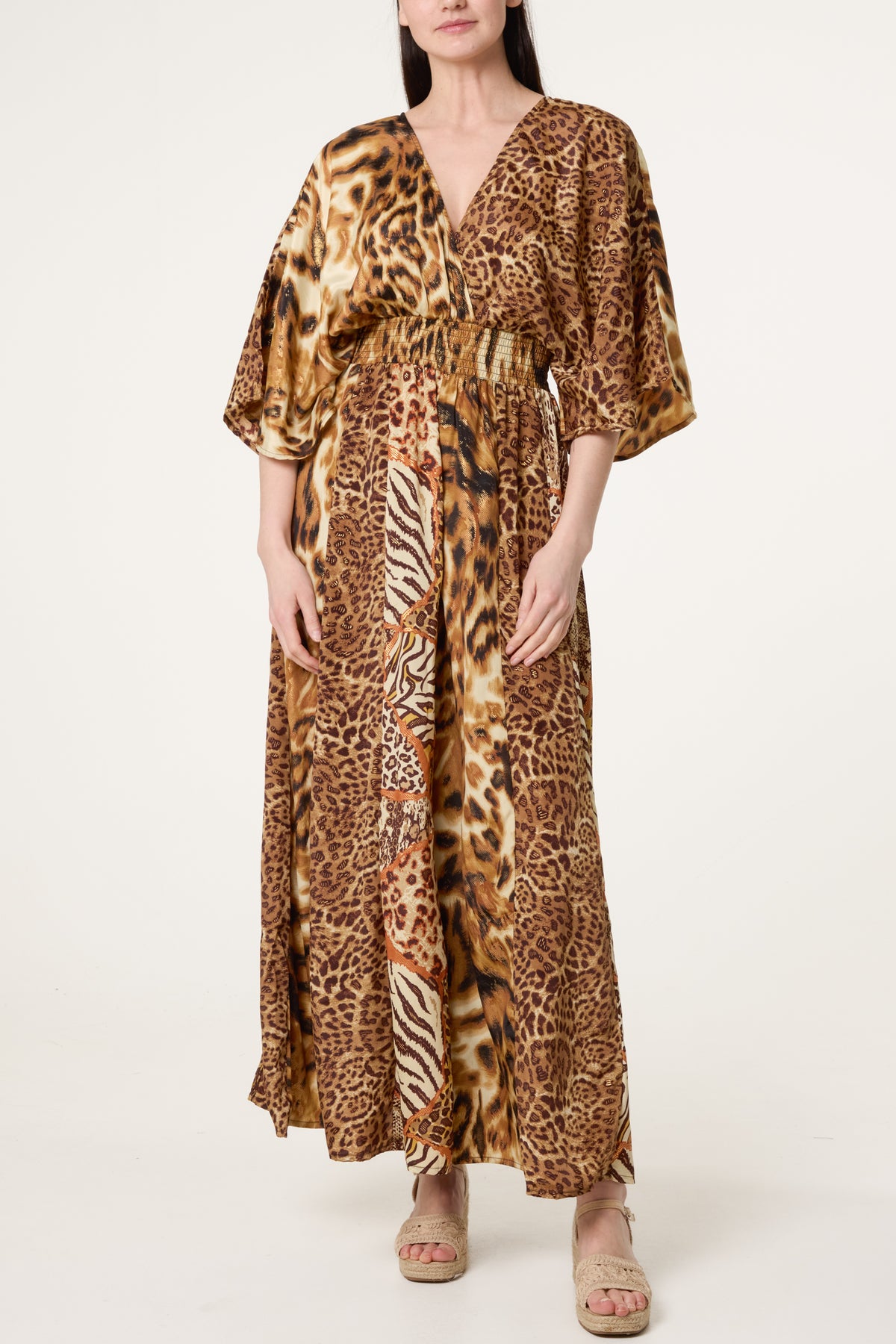 Leopard Wide Leg Cross Over Jumpsuit