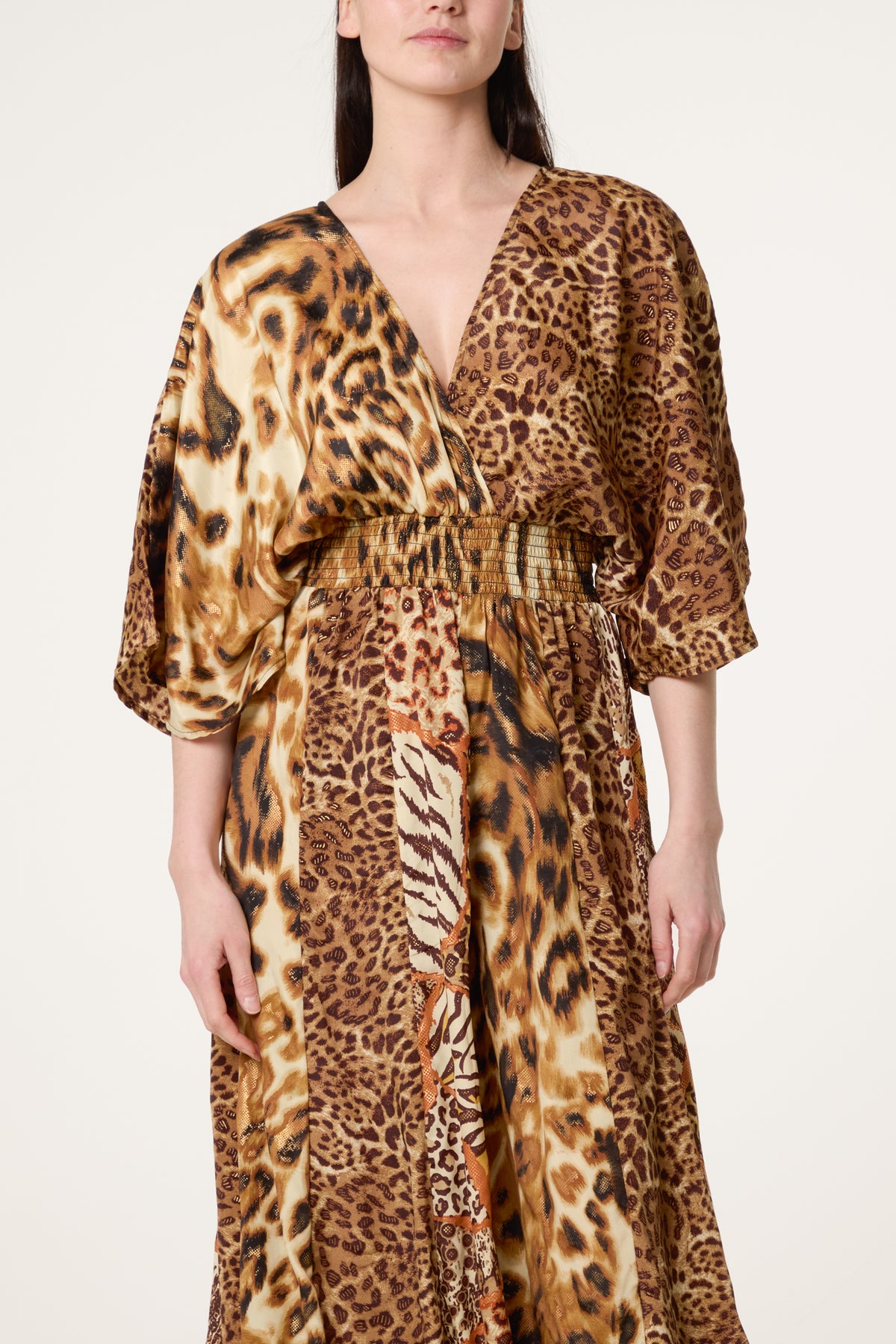 Leopard Wide Leg Cross Over Jumpsuit