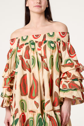 Statement Sleeve Bardot Dress