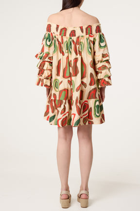 Statement Sleeve Bardot Dress