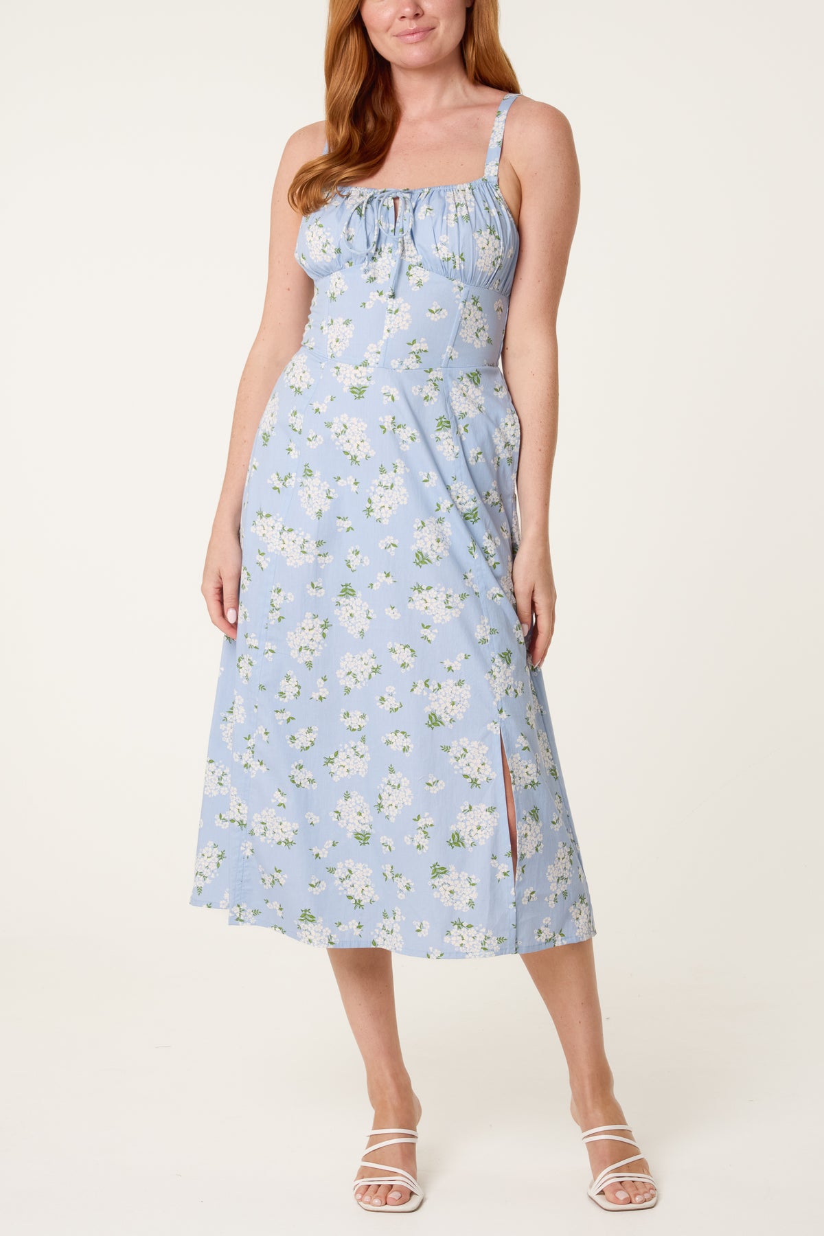 Milkmaid Side Split Dainty Floral Dress