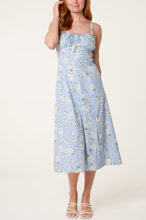 Milkmaid Side Split Dainty Floral Dress