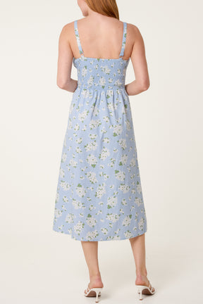 Milkmaid Side Split Dainty Floral Dress
