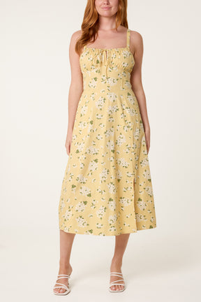 Milkmaid Side Split Dainty Floral Dress