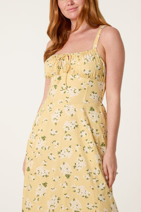 Milkmaid Side Split Dainty Floral Dress