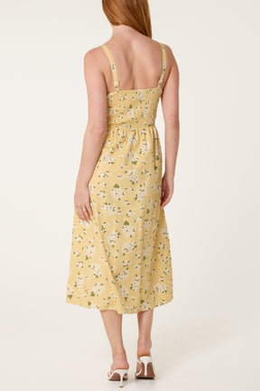 Milkmaid Side Split Dainty Floral Dress