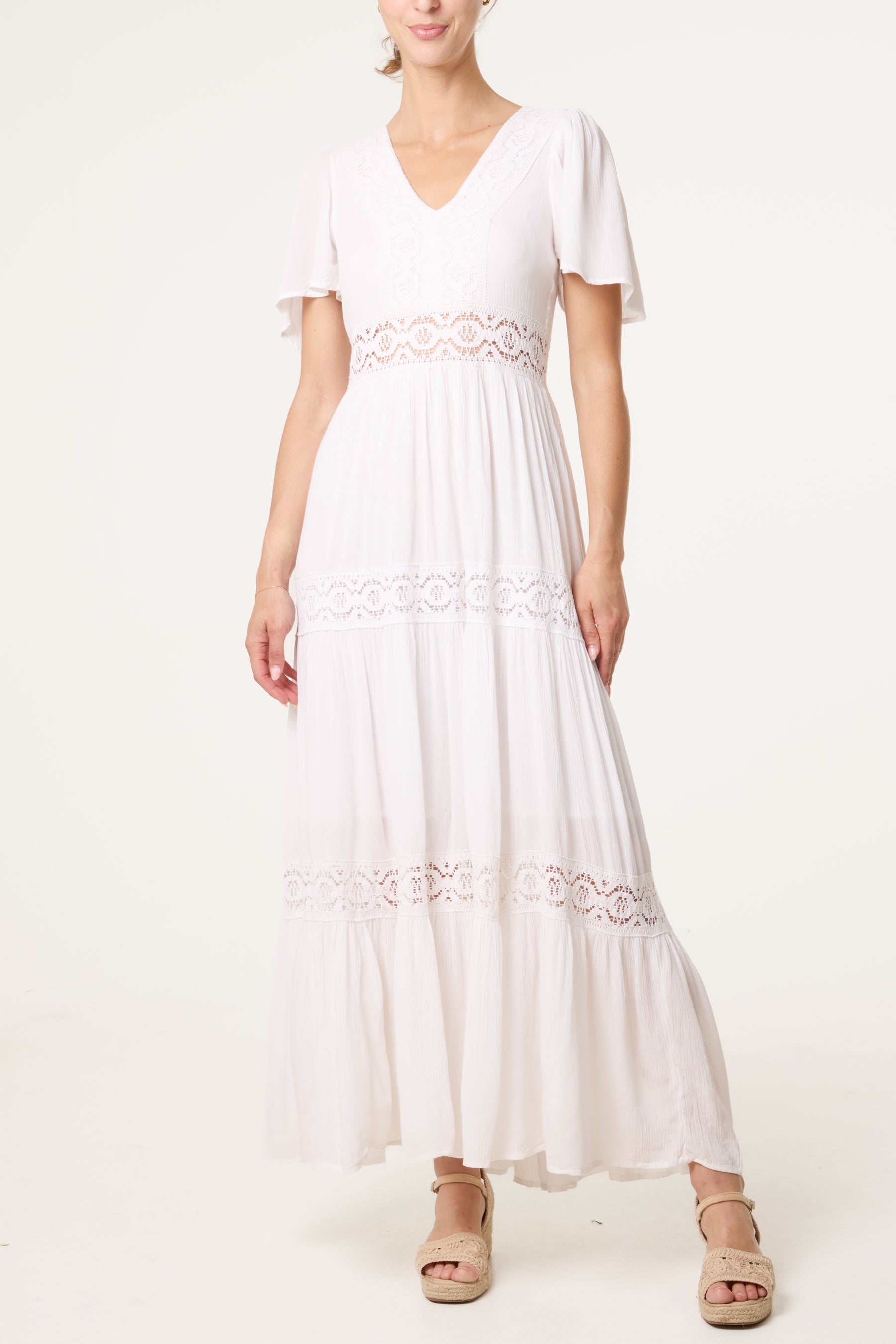 Crochet & Lace Detailed Tier Dress