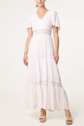 Crochet & Lace Detailed Tier Dress