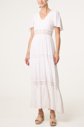 Crochet & Lace Detailed Tier Dress