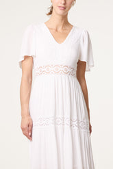 Crochet & Lace Detailed Tier Dress