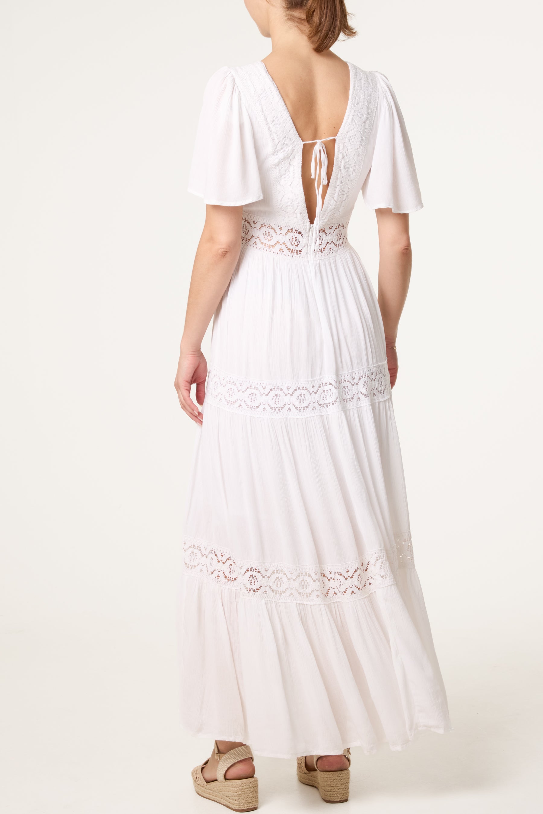 Crochet & Lace Detailed Tier Dress
