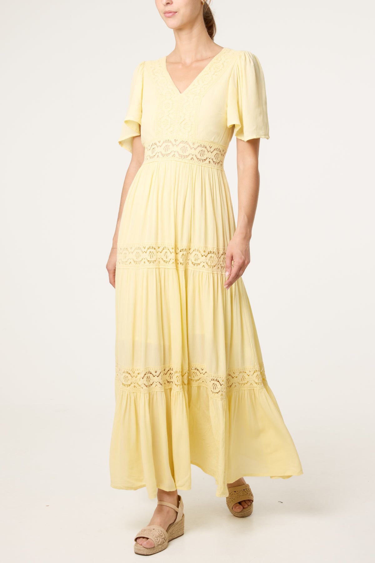 Crochet & Lace Detailed Tier Dress