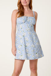 Milkmaid Corset Floral Mini Dress