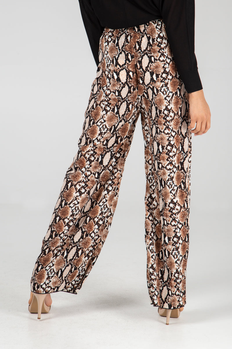 Snake Print Pleated Trouser