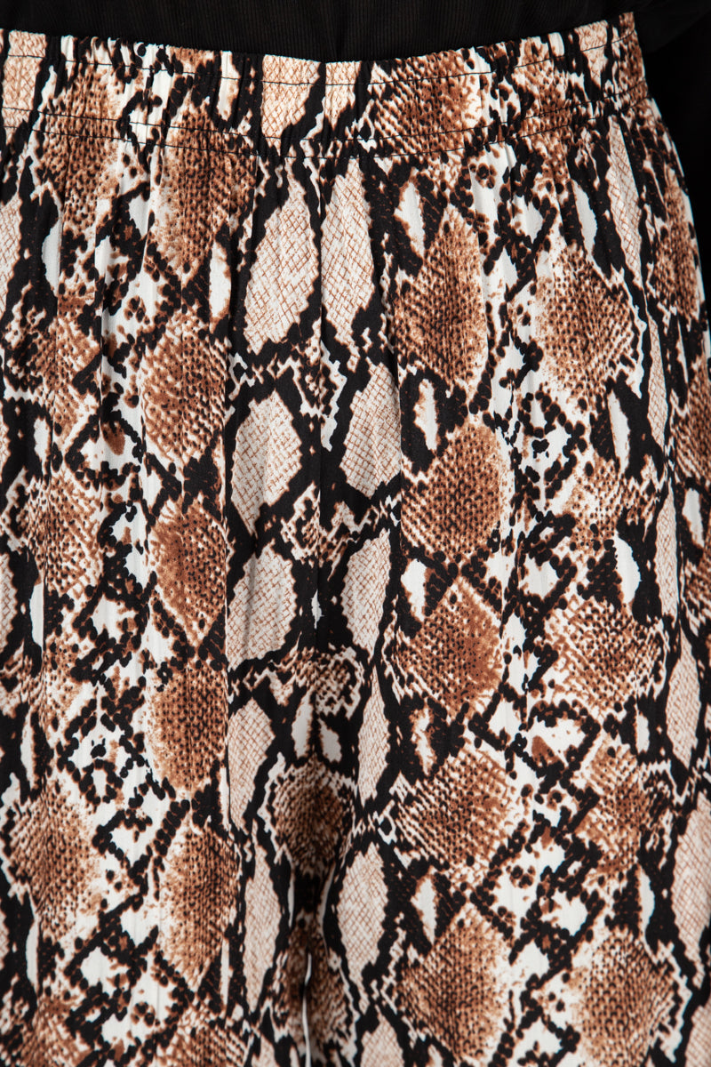 Snake Print Pleated Trouser