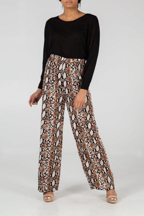 Snake Print Pleated Trouser