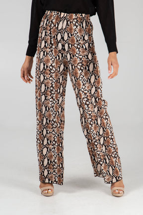 Snake Print Pleated Trouser