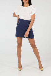 Plain Side Zip Mini Skirt