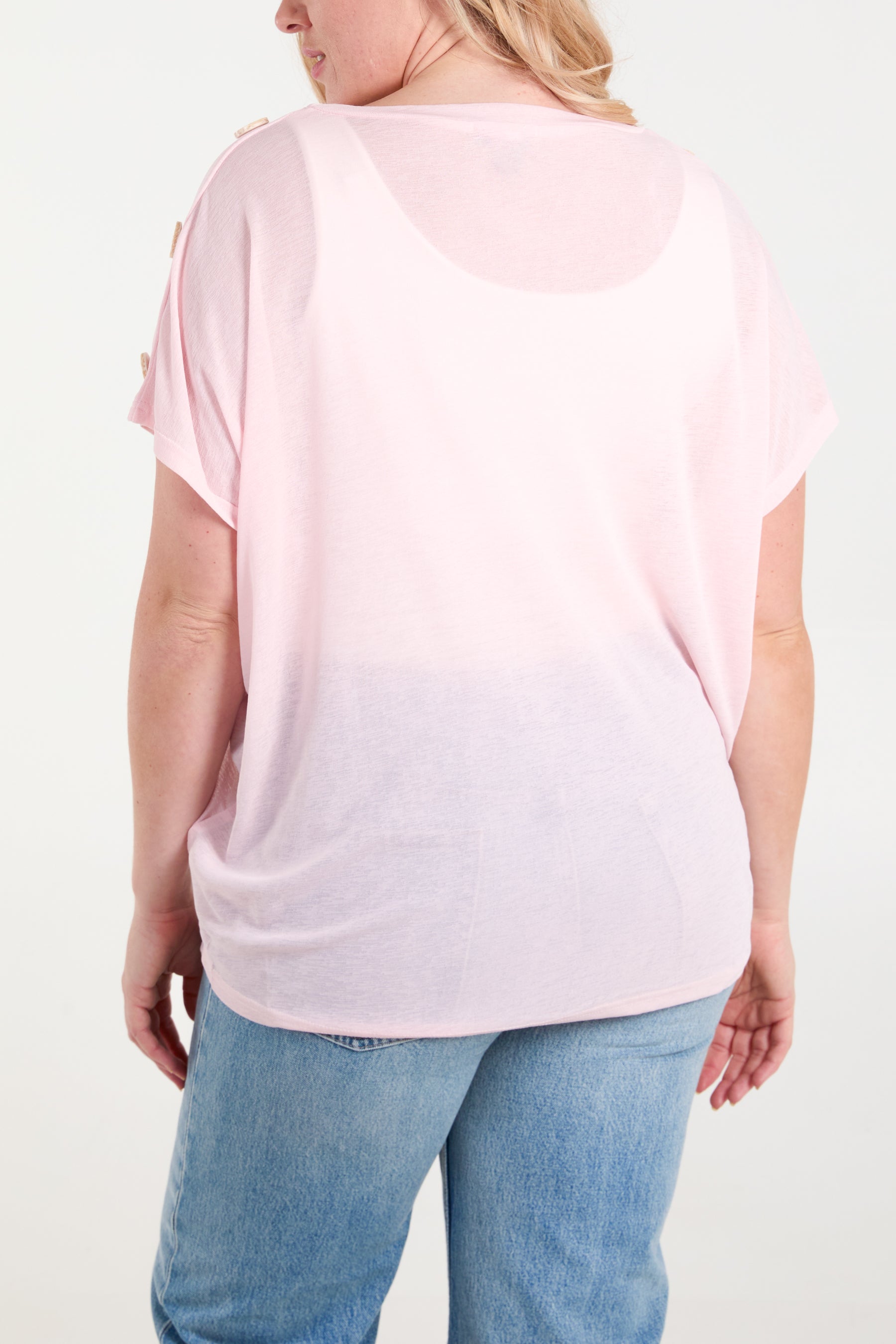 Button Oversized Tee